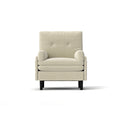 Divano singolo multifunzione in velluto a coste color avorio 30.32, poltrona lounge convertibile, letto