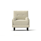 Divano singolo multifunzione in velluto a coste color avorio 30.32, poltrona lounge convertibile, letto