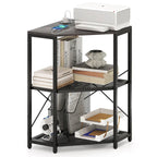 Costway Corner Printer Stand with Charging Station Adjustable Metal - See Details