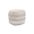 Pouf in cotone intrecciato, 20 Beige