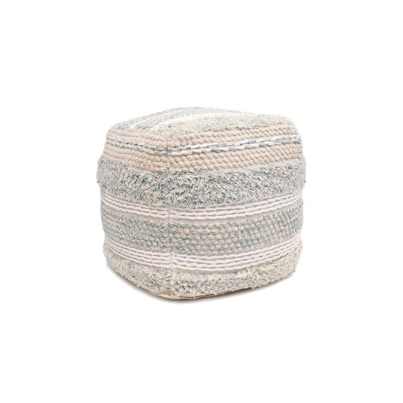 Pouf in cotone intrecciato, 20 Beige