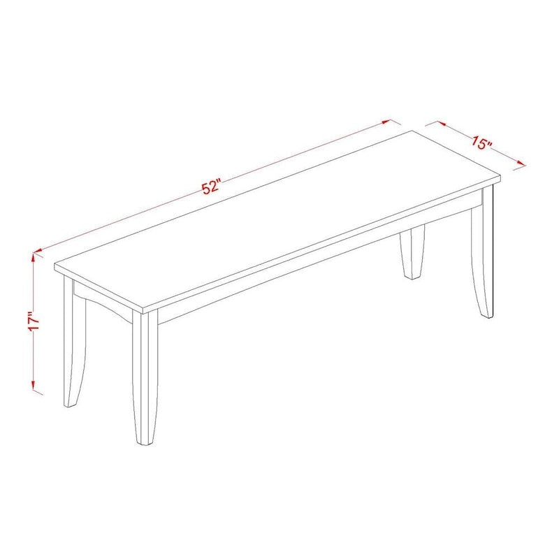 Panca da sala da pranzo con sedile in legno massello (Opzioni colore finitura)