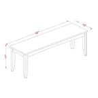 Panca da sala da pranzo con sedile in legno massello (Opzioni colore finitura)